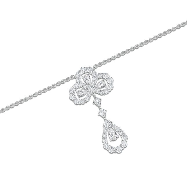 Elegant Women's 925 Sterling Silver White Diamond Garden Necklace – Timeless Floral Design - Image 5