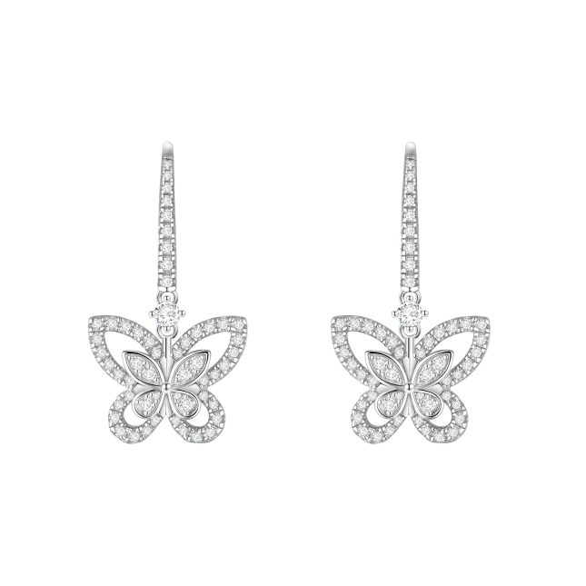 Elegant Women's 925 Sterling Silver Butterfly Earrings – Delicate & Stylish Jewelry